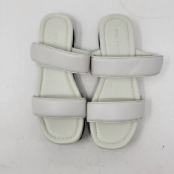 Marc Fisher | Double Strap Cushioned Kina Round Toe Platform Sandals White Gray - Picture 4 of 11